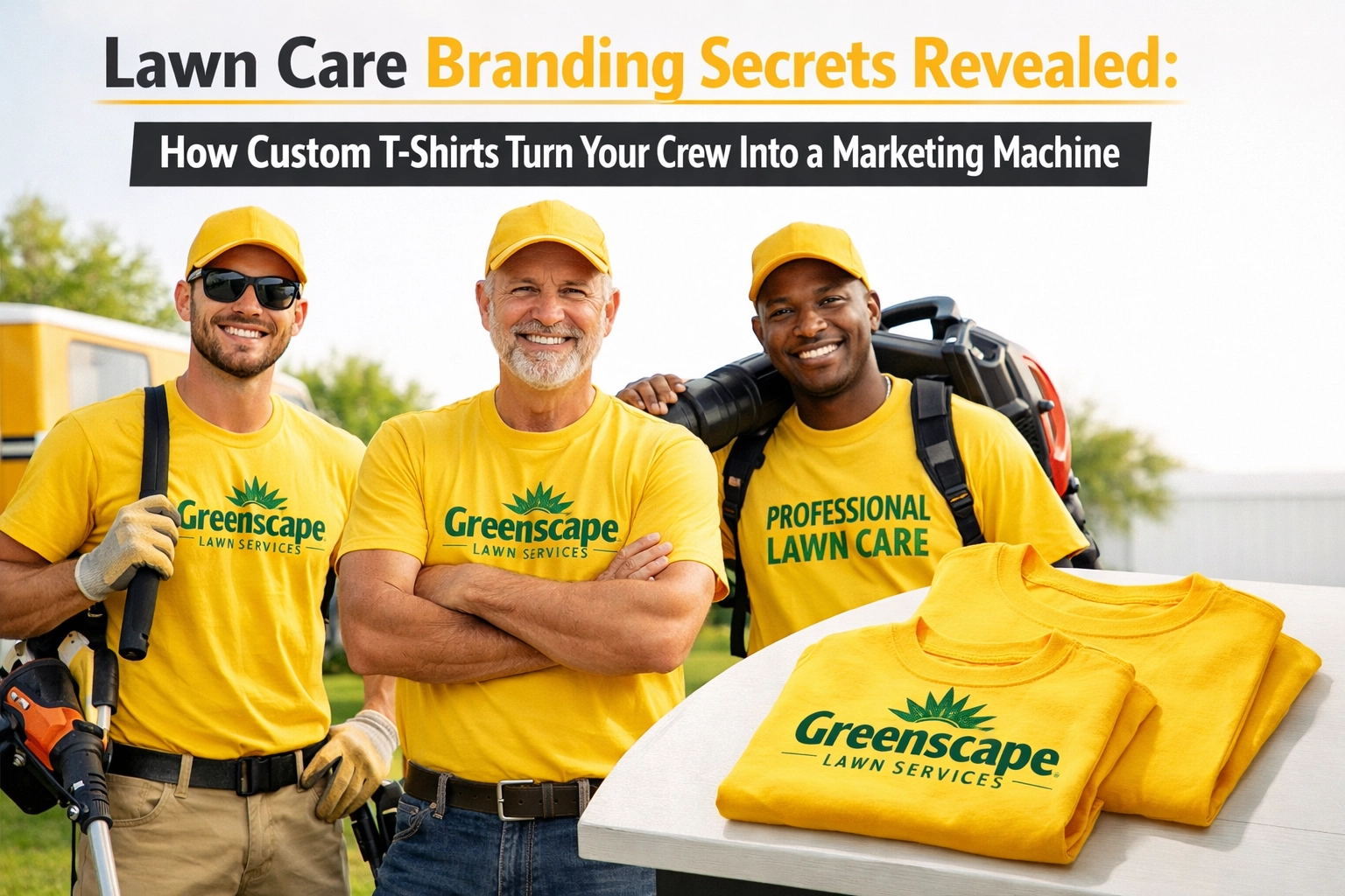 [HERO] Lawn Care Branding Secrets Revealed: How Custom T-Shirts Turn Your Crew Into a Marketing Machine