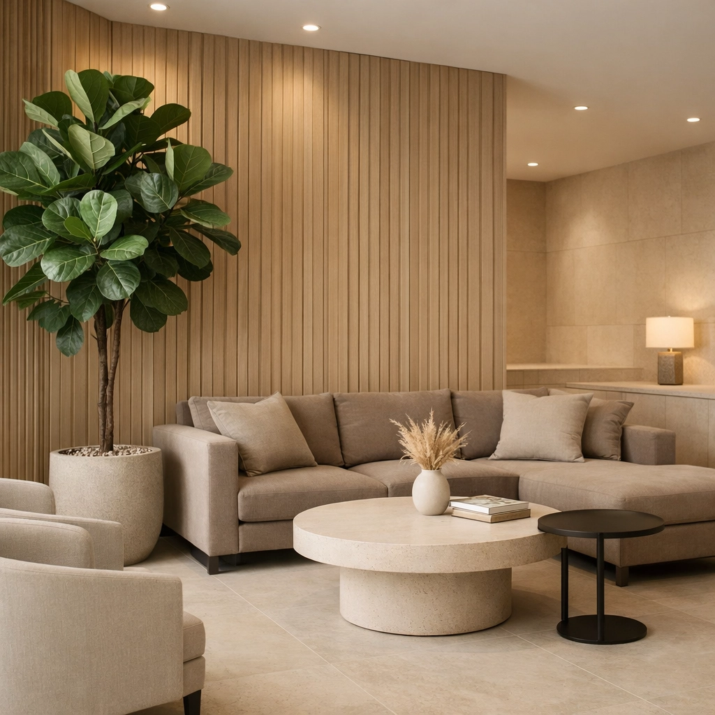 Renovated commercial lounge illustrating tenant improvement allowances in a lease renewal deal.