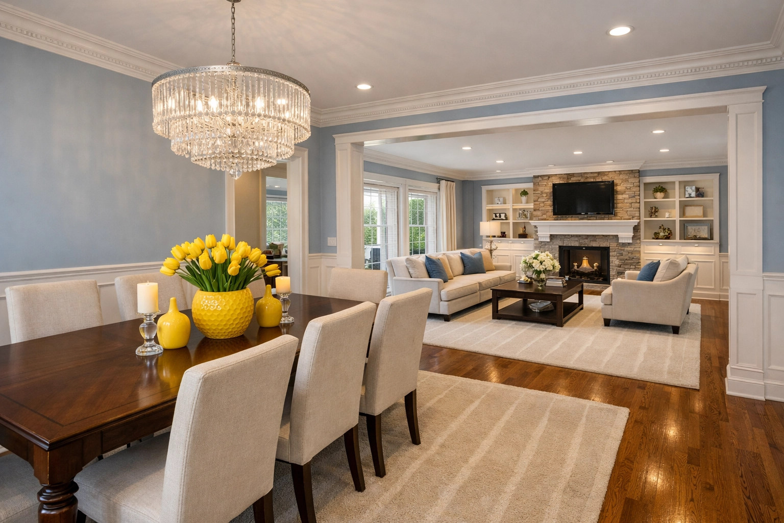 Dust-free open living area in a Wellesley estate highlighting professional deep cleaning services near me.