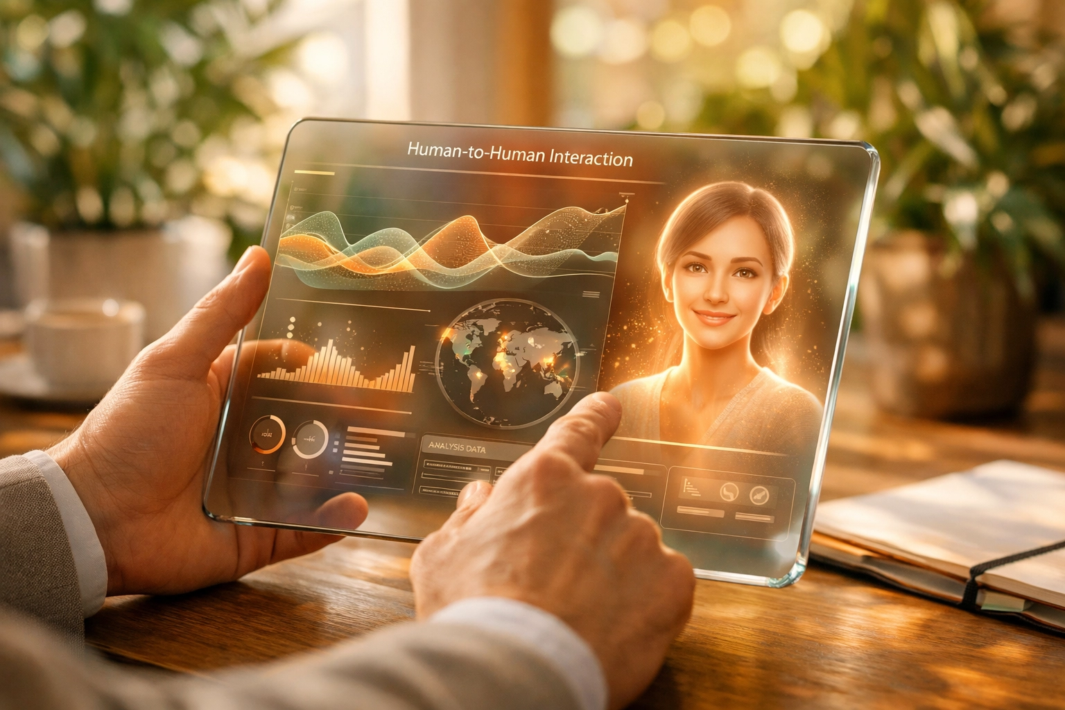 A professional using an AI interface for personalized B2B outreach and hyper-targeted lead engagement.