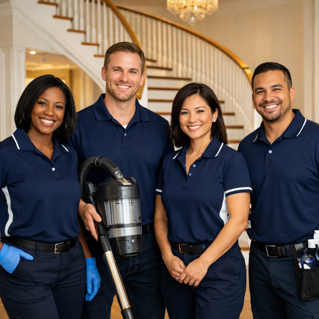 The Cleaning Ninjas professional team ready to provide luxury house cleaning services in a North Reading home.