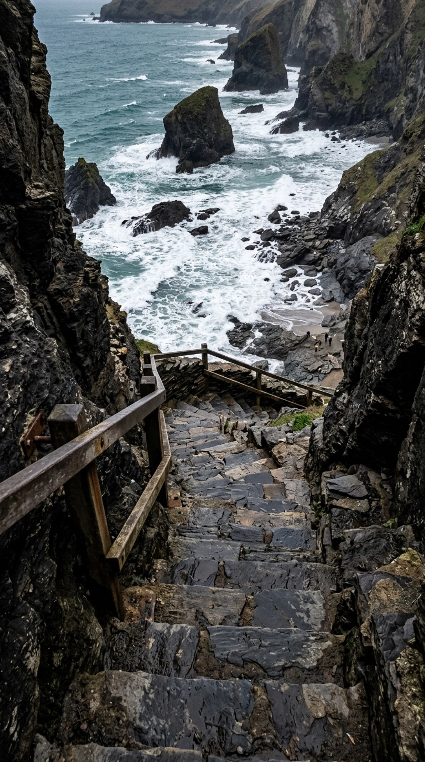 Steep steps at Bedruthan