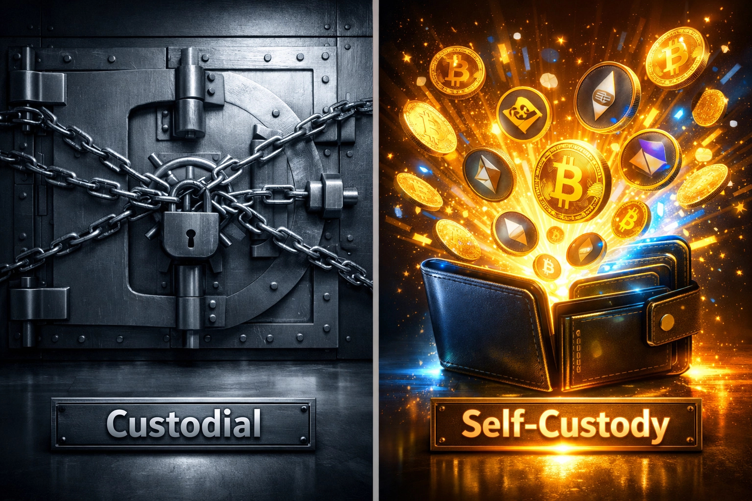 Custodial vs self-custody crypto wallets comparison for merchant payment processing