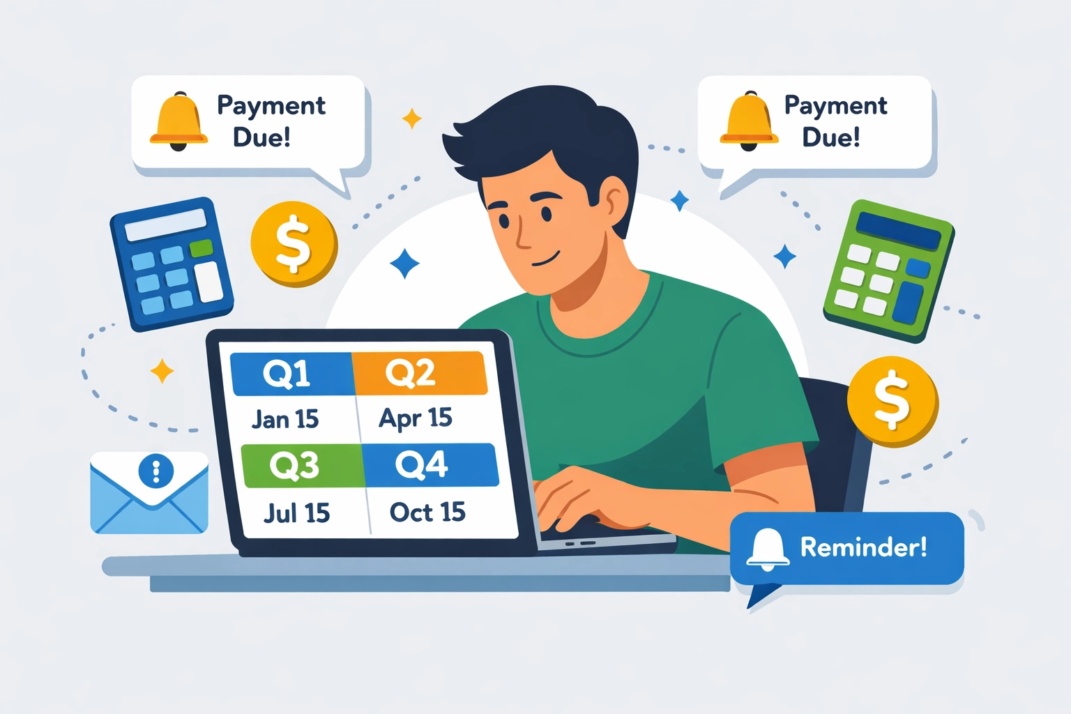 Freelancer tracking quarterly estimated tax payments on calendar