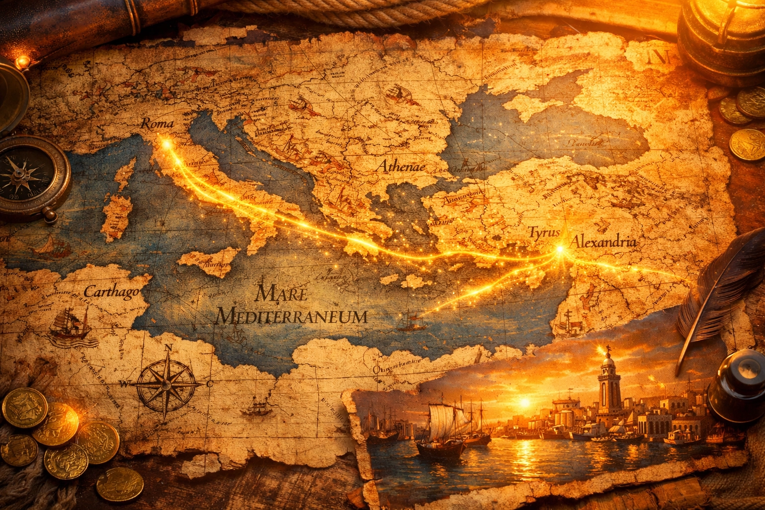 Ancient map showing the rapid spread of Jesus' message from Jerusalem to Alexandria by 50 AD.