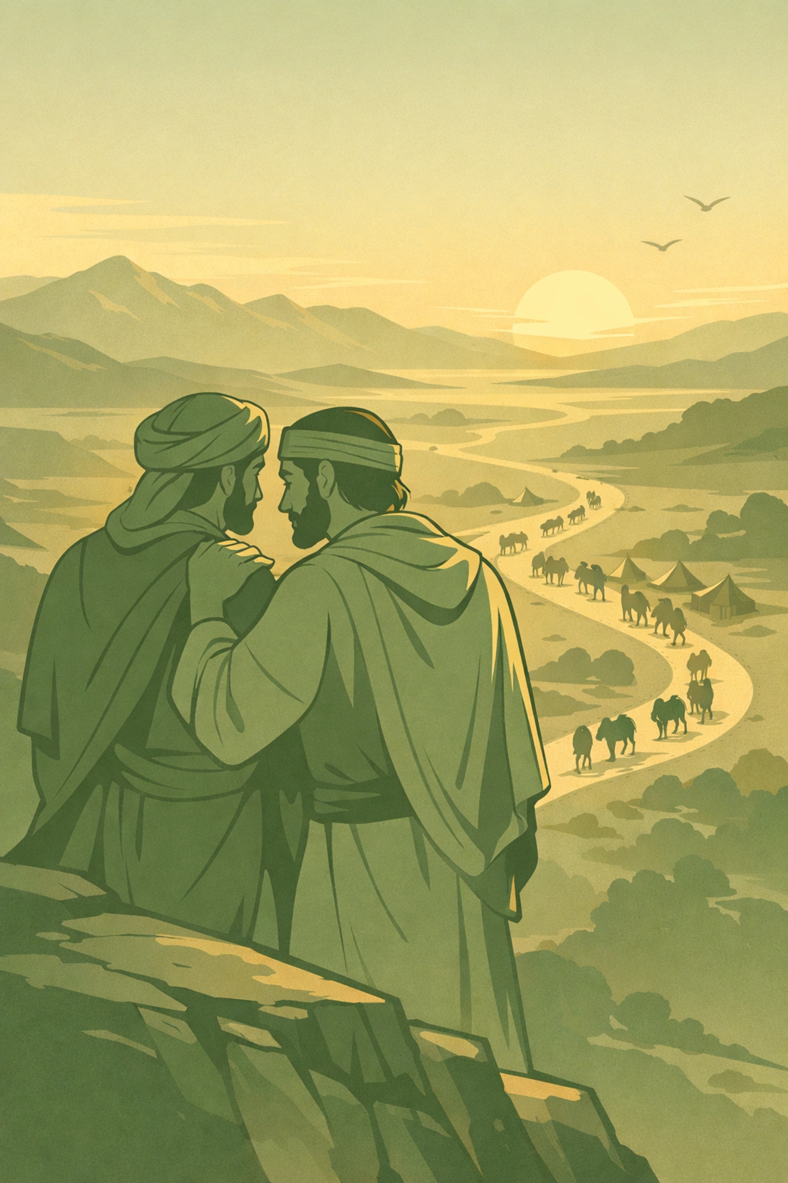 Persian step-brothers overlook ancient Silk Road trade route - MM historical romance