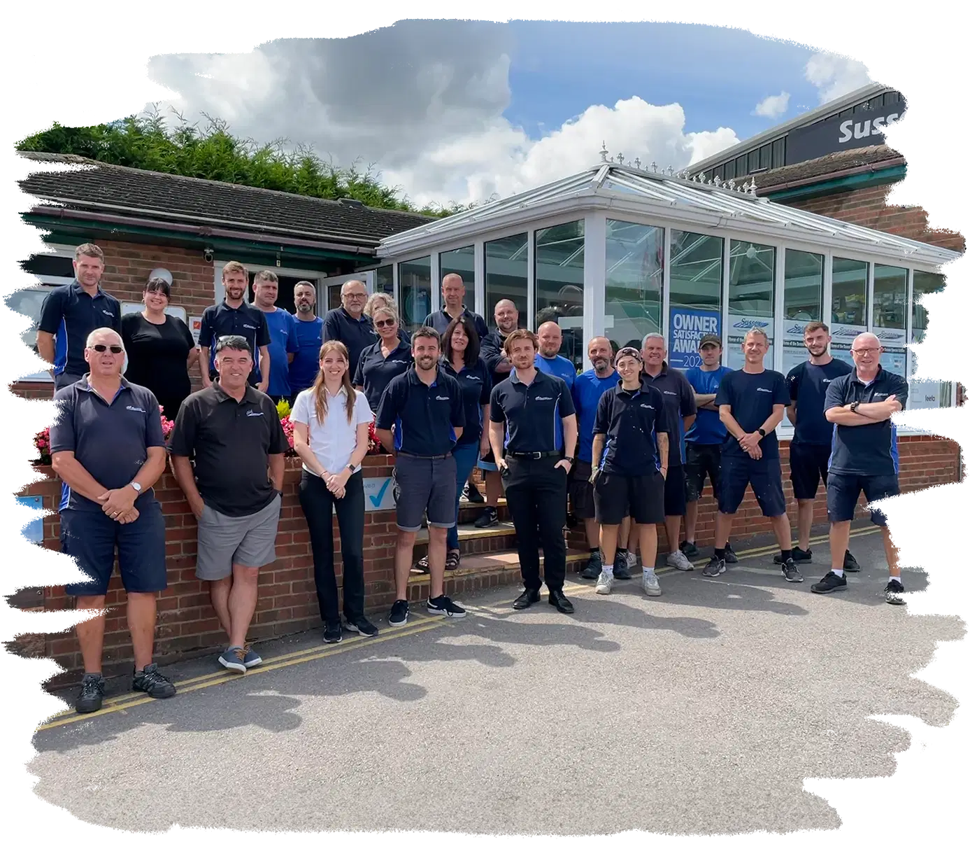 The friendly team at Sussex Caravan Centre on our collection day