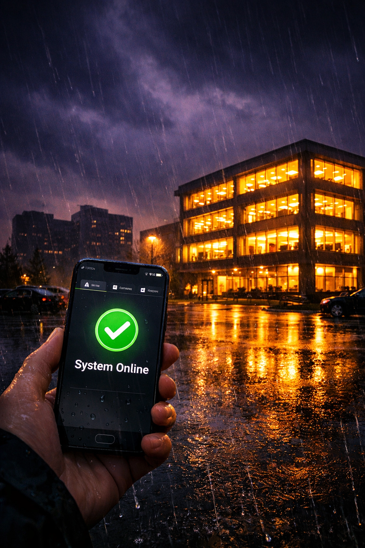 Smartphone app showing generator status during an Ottawa power outage.
