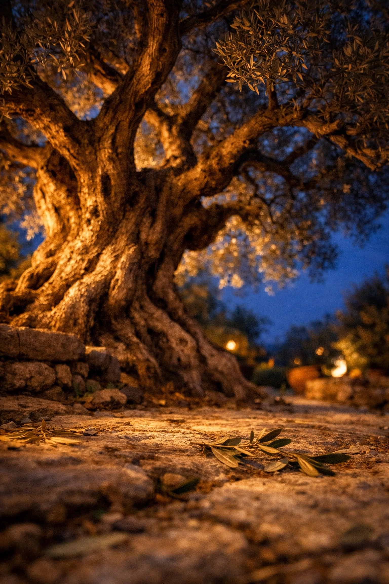 Ancient olive tree in garden representing where Jesus experienced anxiety in Gethsemane