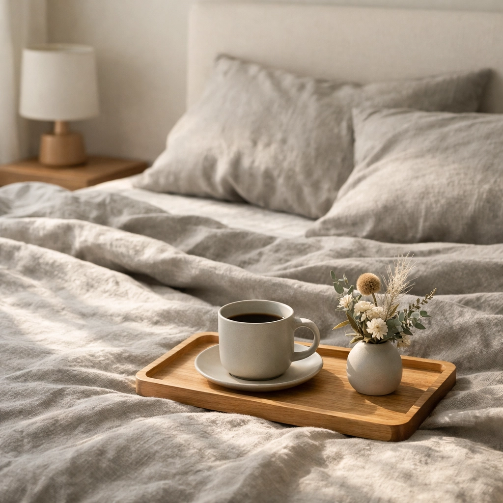 Premium hotel suite bedroom featuring a personalized and high-end guest experience.