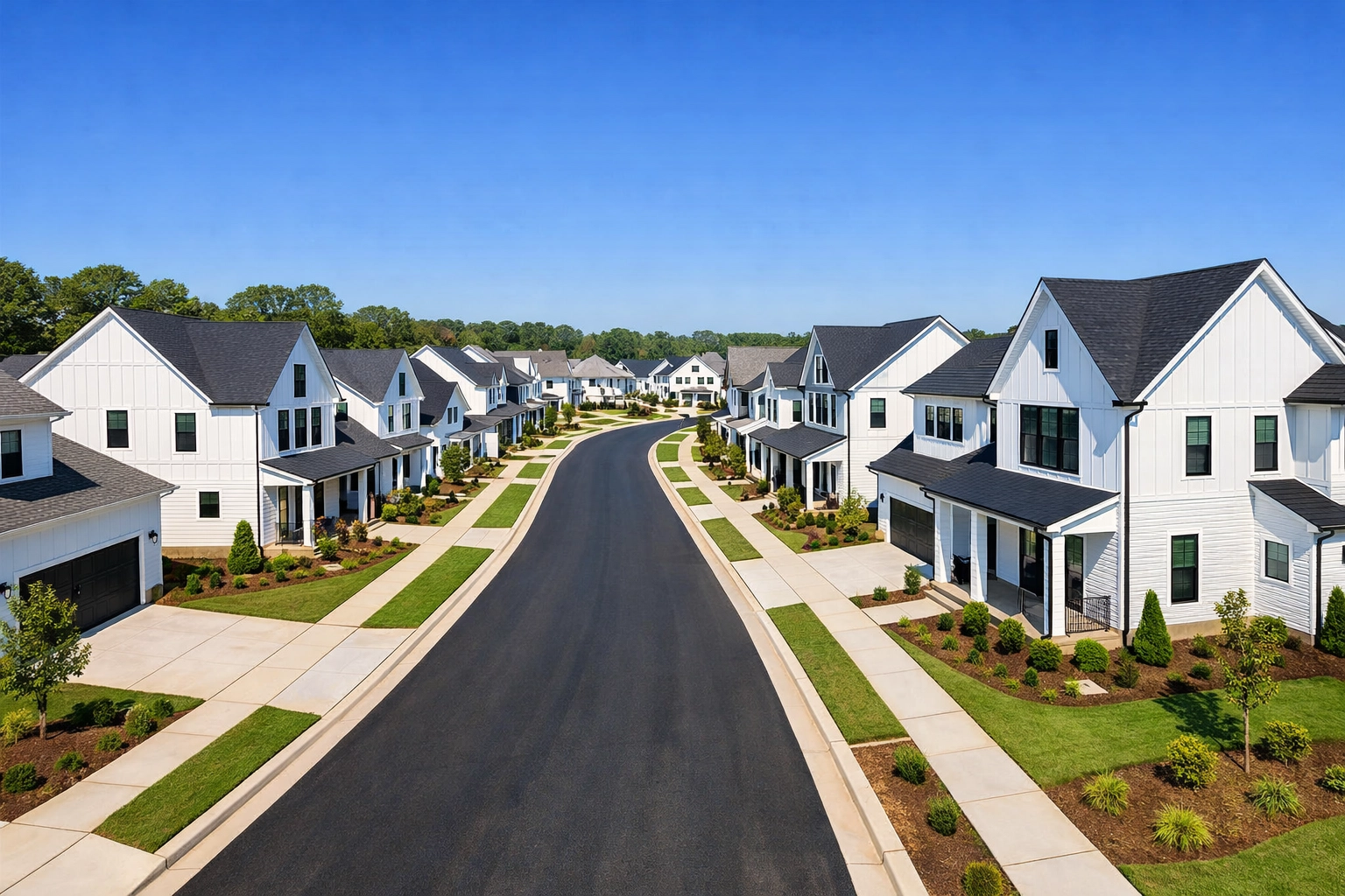 Aerial view of new construction homes in Madison AL illustrating high-growth real estate.