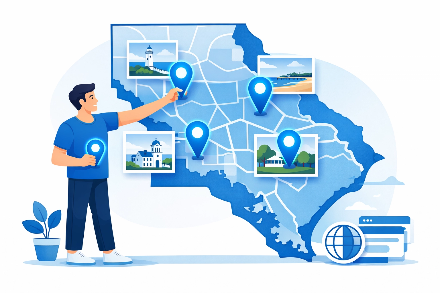 Local SEO map optimization using geotagged media to dominate Monmouth County search results.