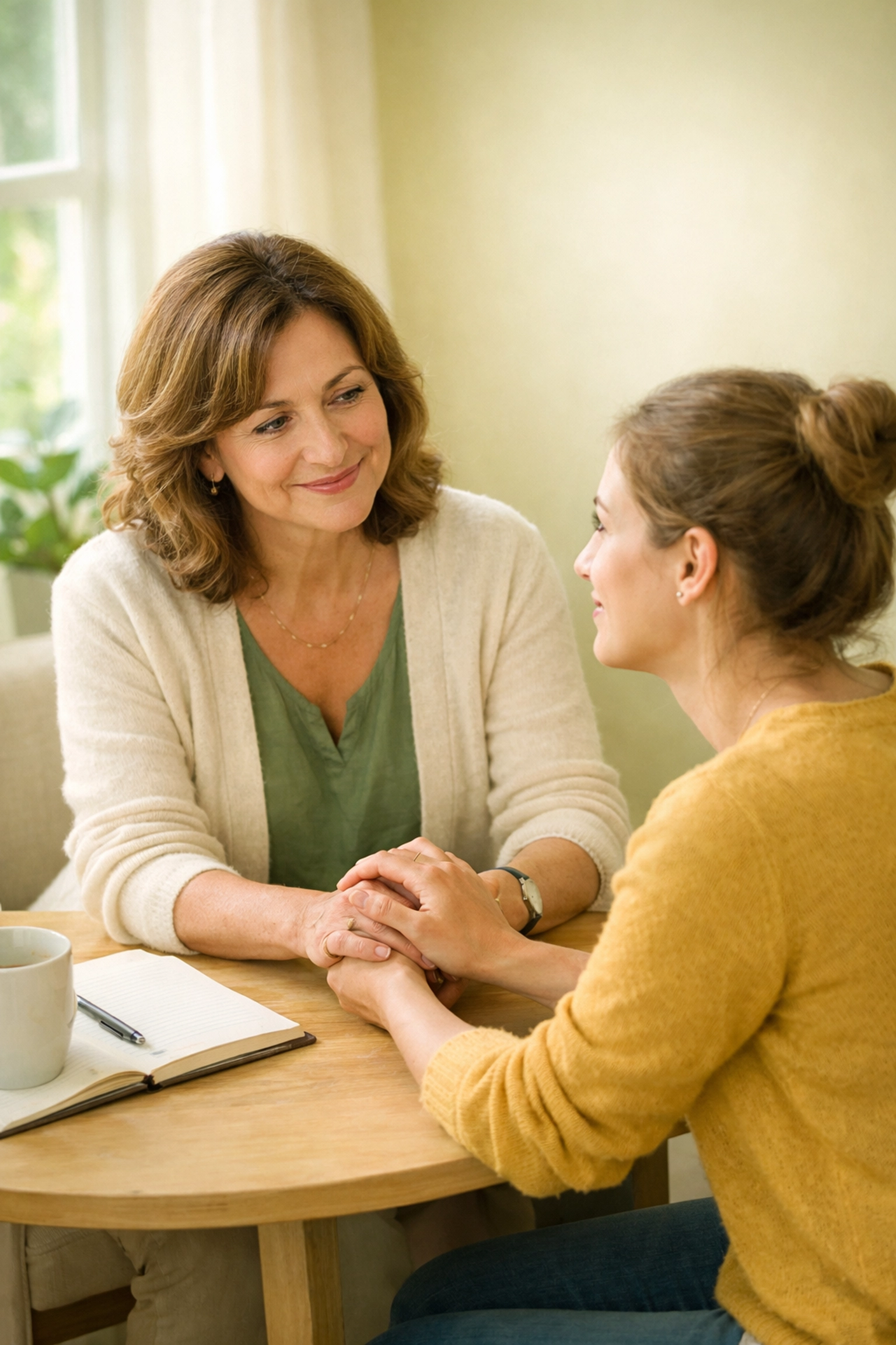 Compassionate therapist meeting with client during affordable counseling session in Georgia