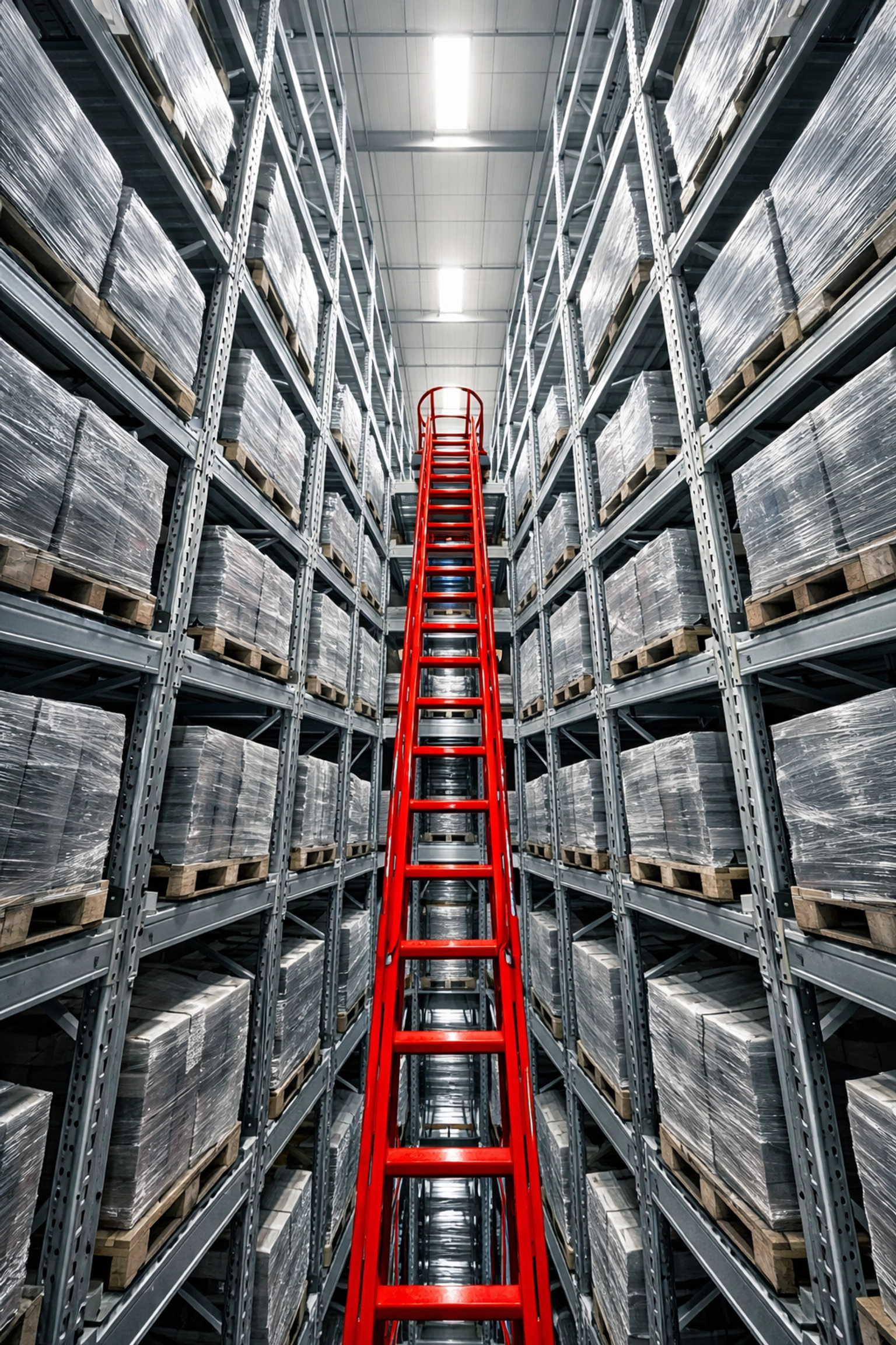 High-density racking in a London storage facility designed to maximise warehouse capacity.