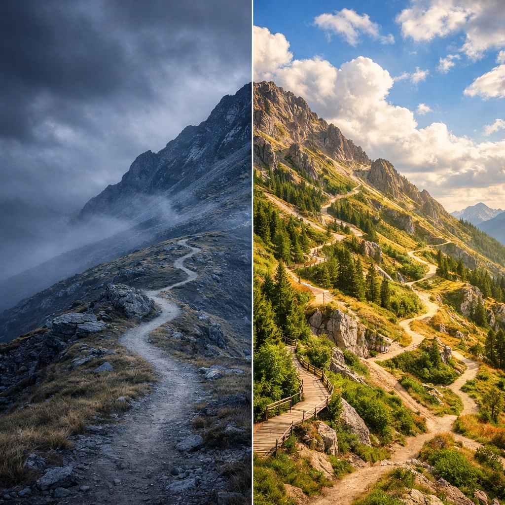 Multiple investment paths illustrating portfolio diversification strategies in volatile markets