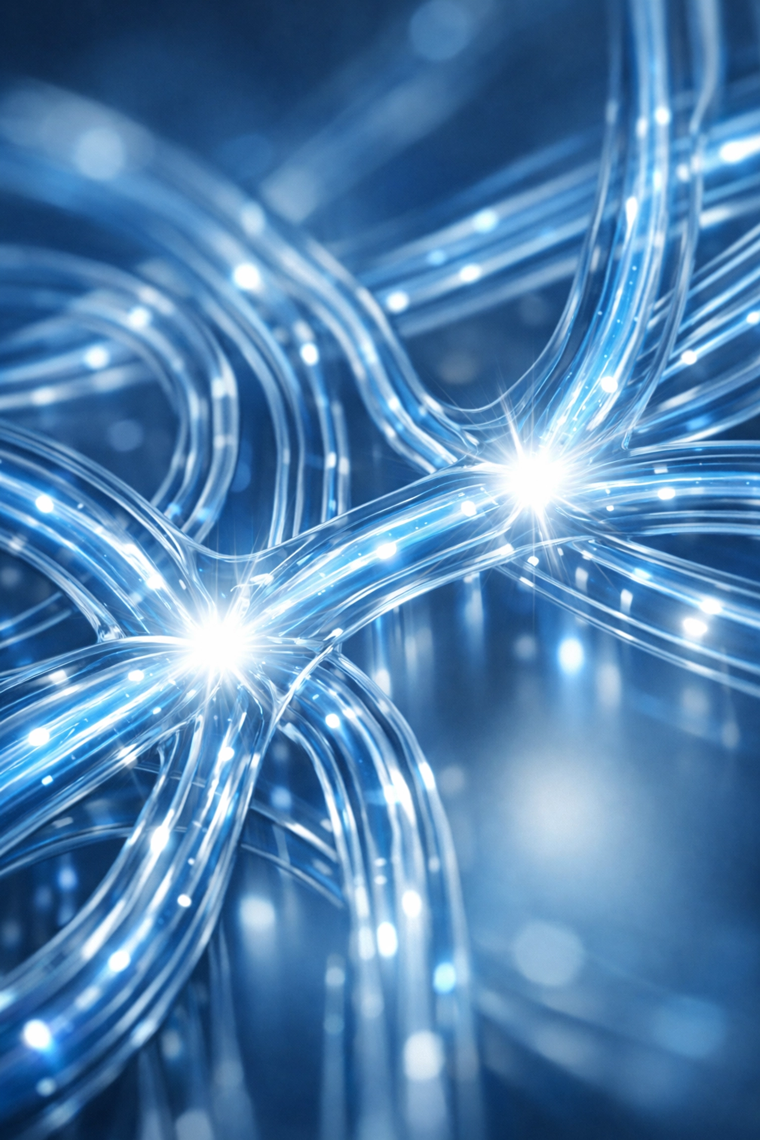 Interconnected data streams representing custom software integration and seamless business automation.