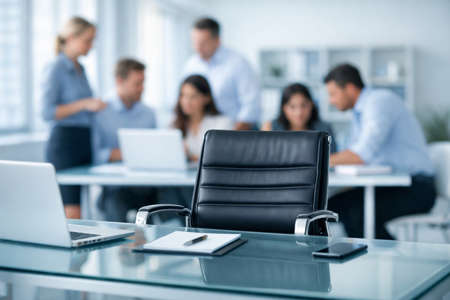 A modern Alabama office showing a scalable business model with a collaborative professional team.