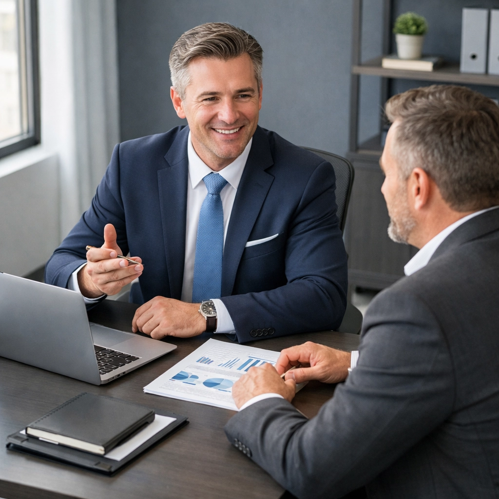 CPA consulting with business owner client about strategic tax planning services