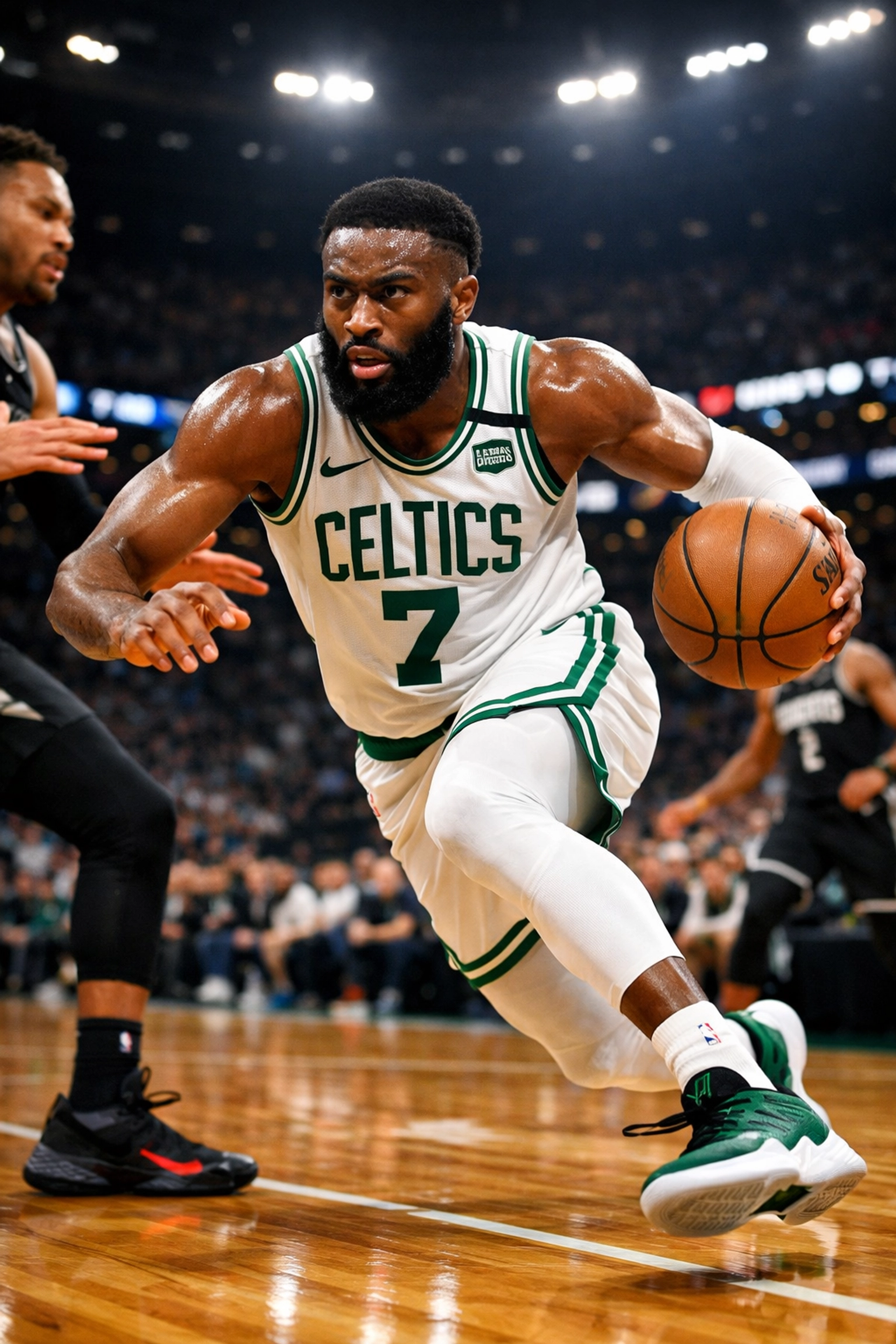 Jaylen Brown drives to the basket for Celtics against Lakers in February 2026 game