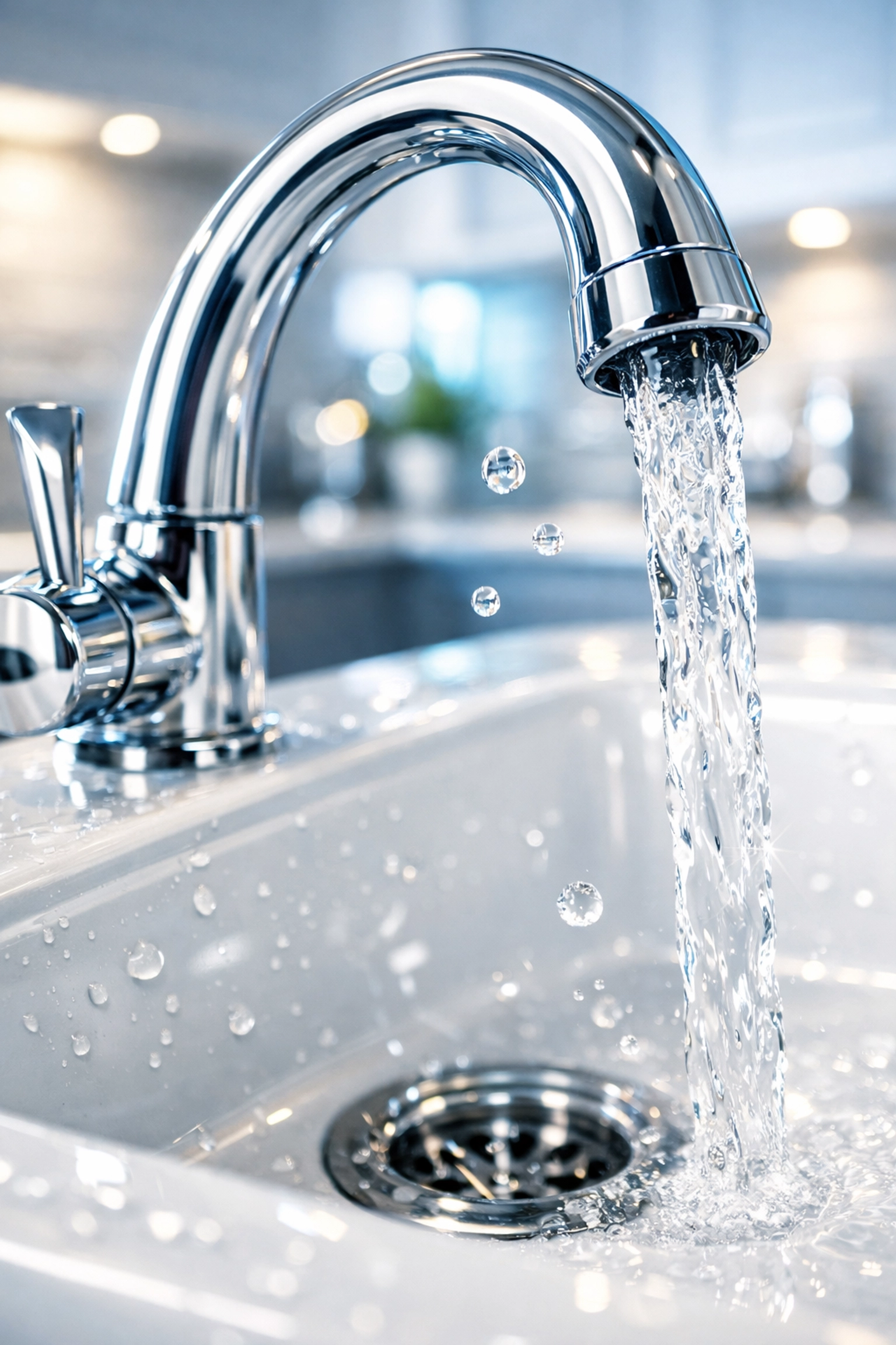 Detail of a sparkling clean sink and faucet after a thorough post-holiday cleaning service Boston.