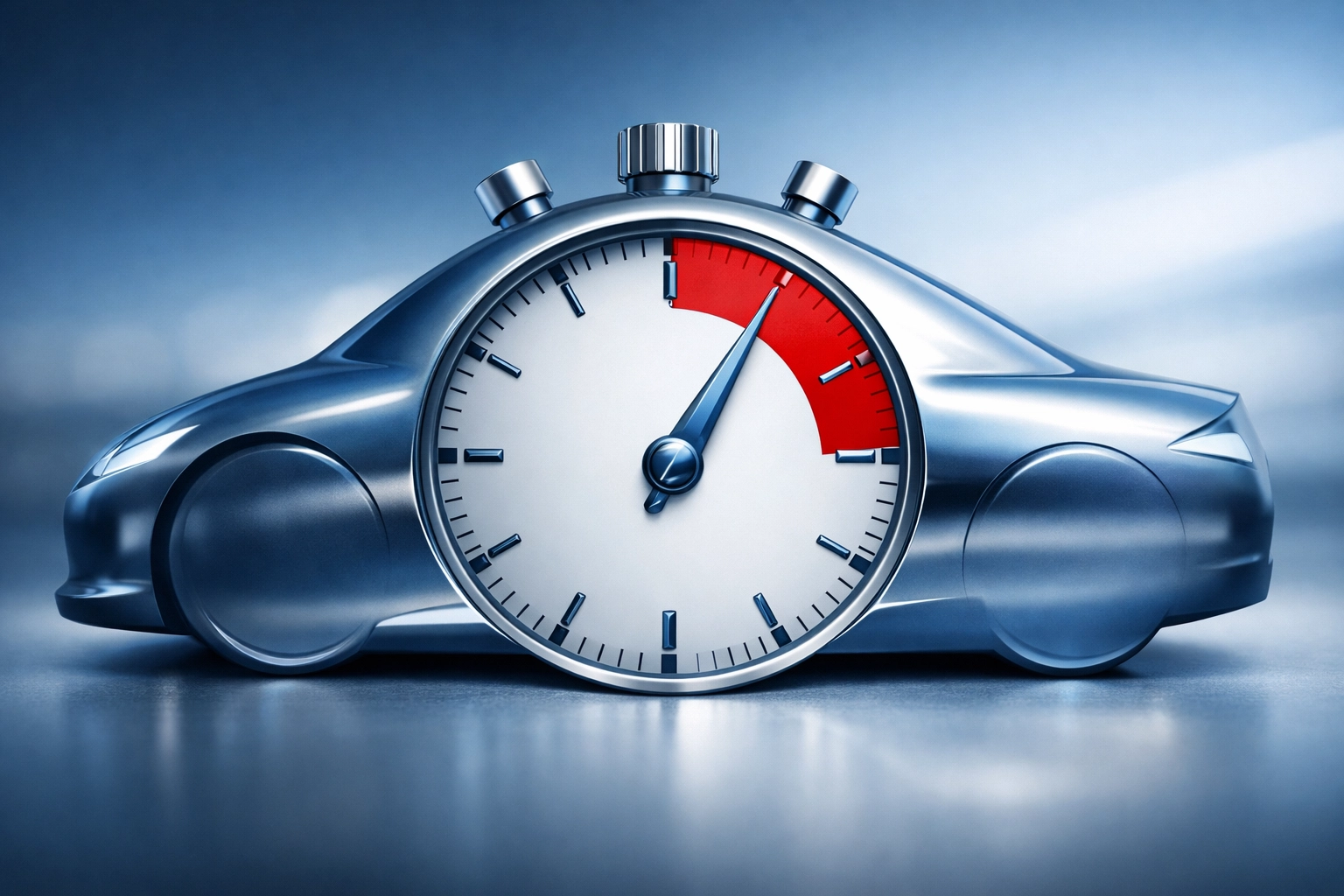 Minimalist car silhouette and timer showing 5-minute Range Rover key programming efficiency.