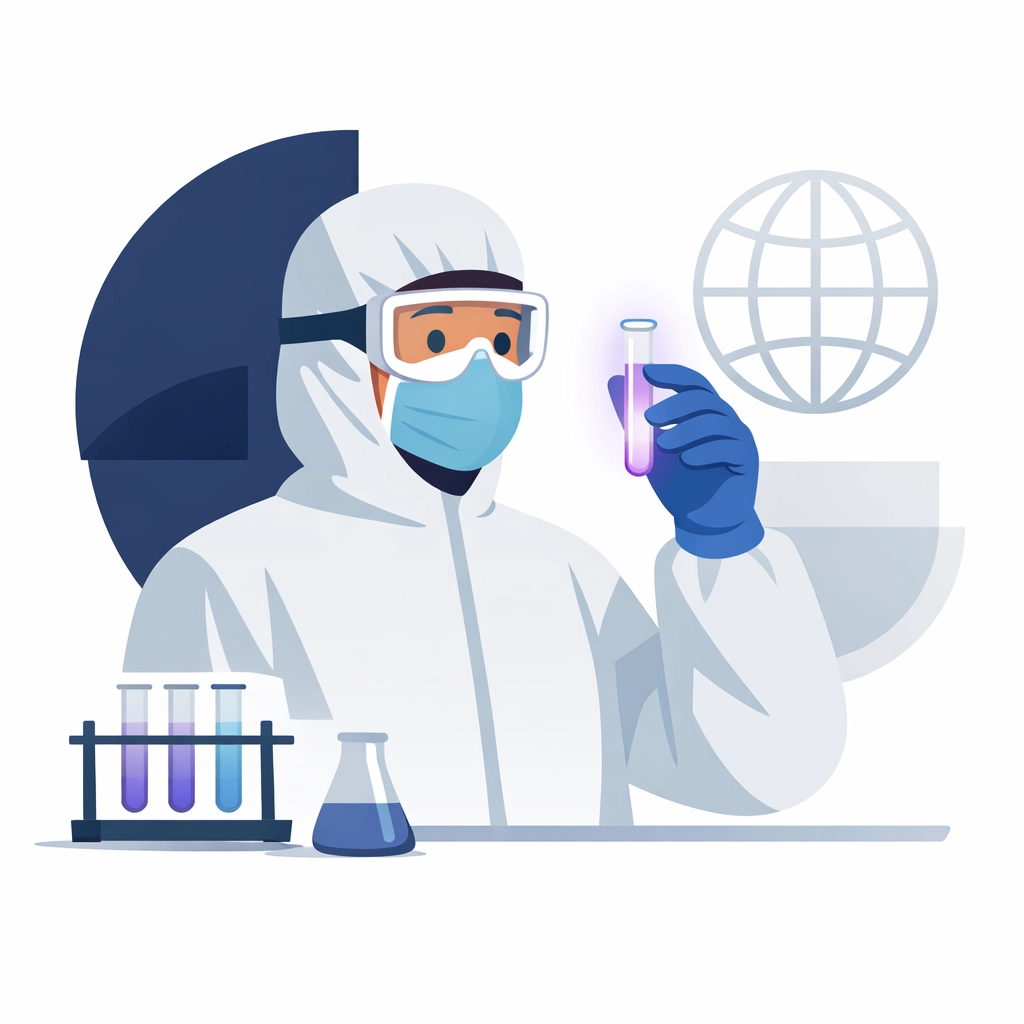 Laboratory scientist conducting Nipah virus testing in Bangladesh public health response