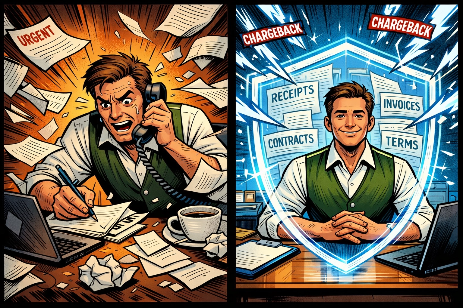 Transaction documentation protecting merchants from chargeback disputes