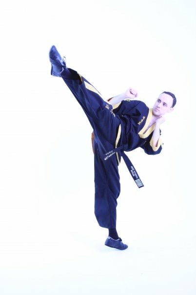 Martial arts instructor demonstrating technique
