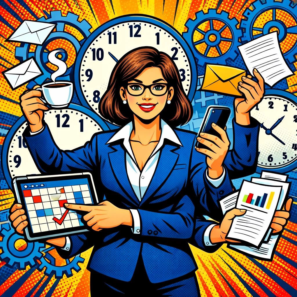 Business owner using automation tools to manage admin tasks, emails, and scheduling efficiently.