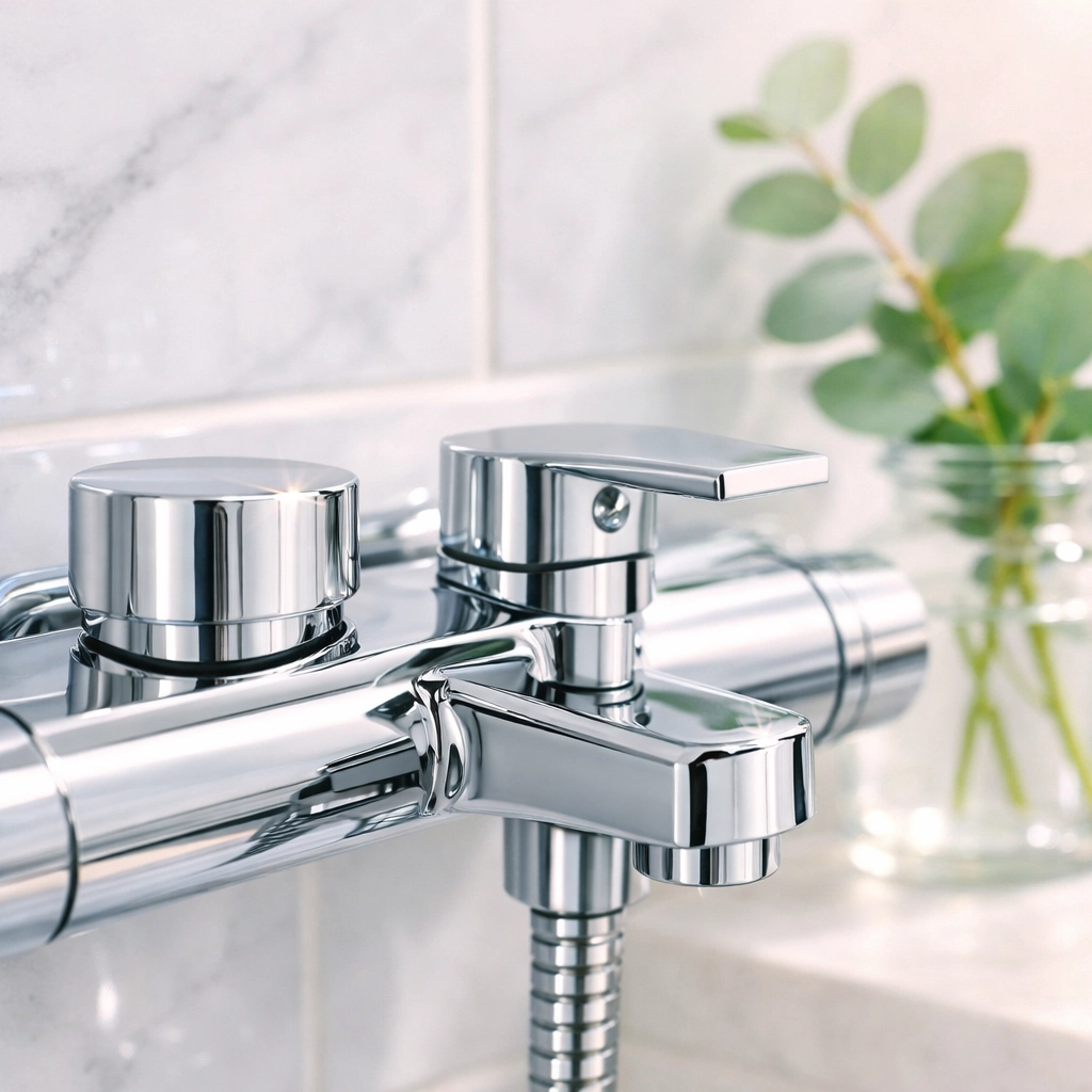 Detailed grime removal on bathroom fixtures from a professional deep cleaning service in Cedar Falls IA.