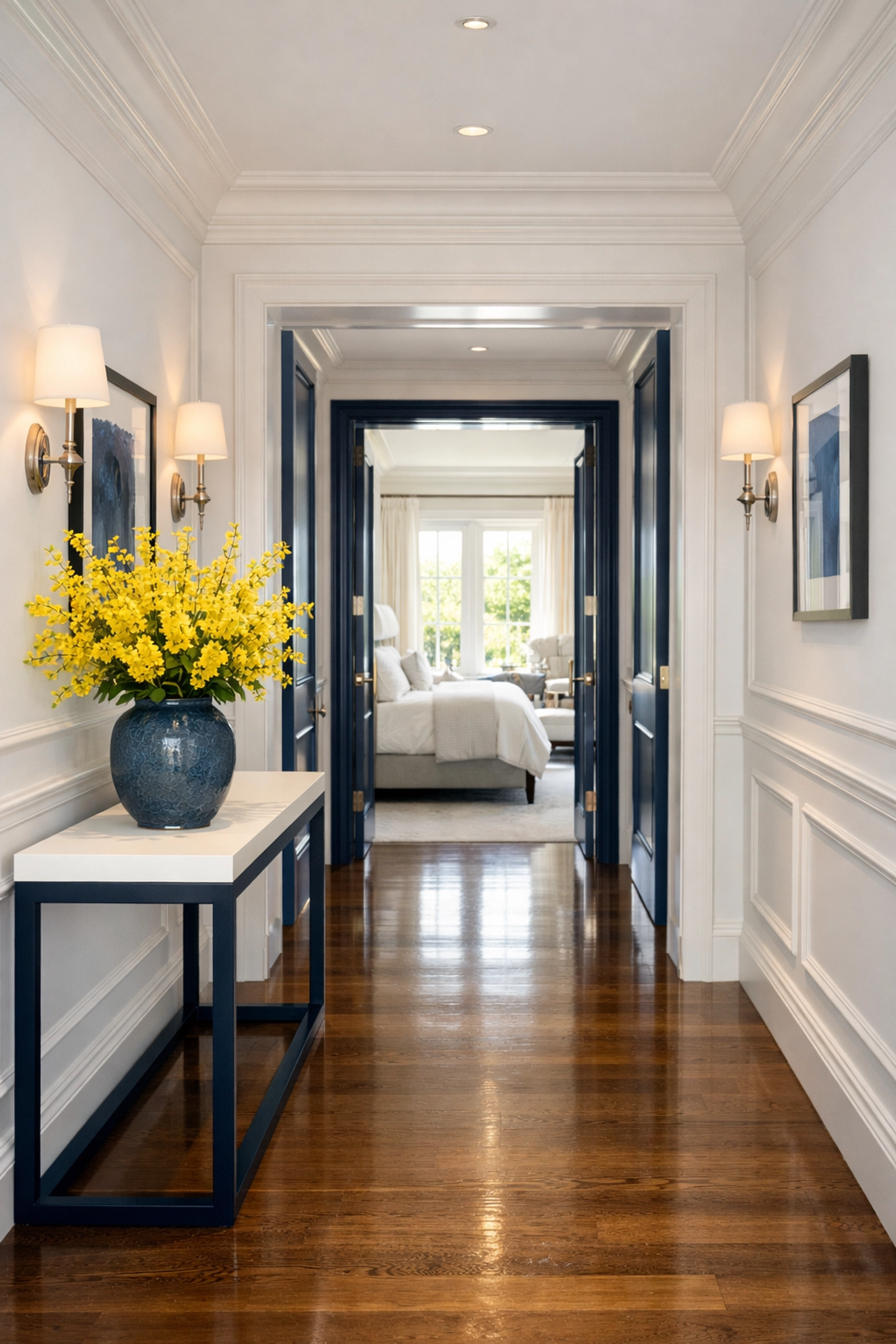 Bright, clean hallway in a Southborough estate showing the results of professional residential deep cleaning.
