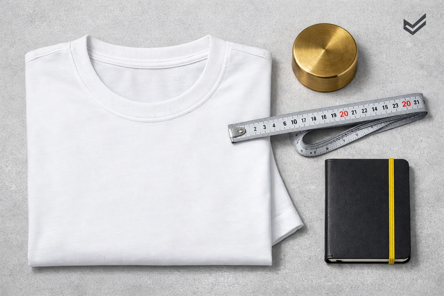 Quality inspection of a white wholesale t-shirt to verify garment fabric and stitching standards.