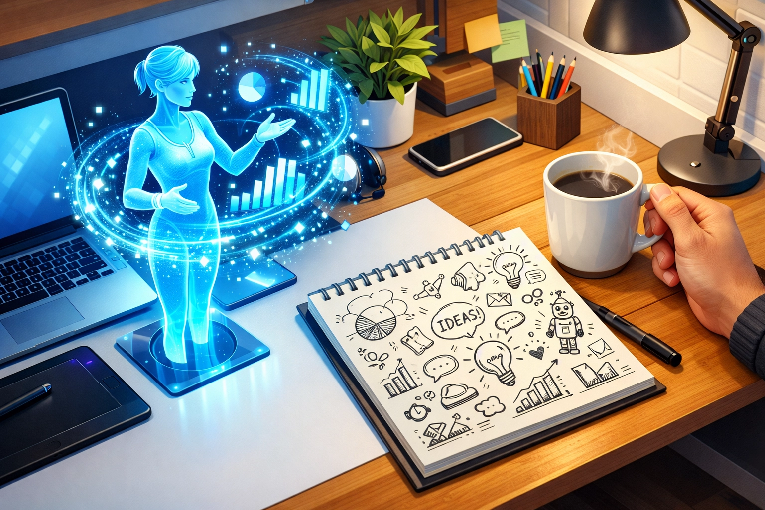 AI and human collaboration on data for functional small business web design strategy.