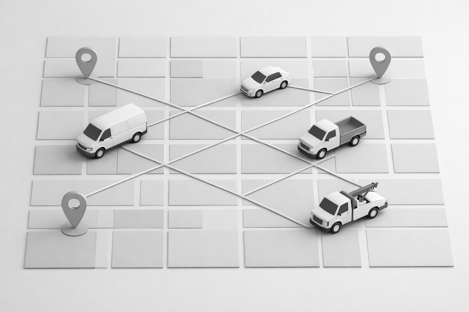 Field service dispatch board with optimized routing for multiple service vehicles