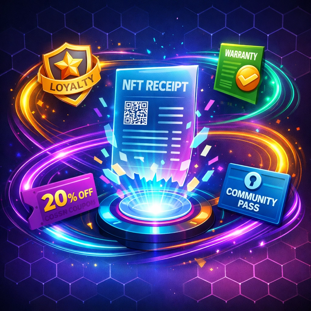 NFT receipt transforming into loyalty tokens and utility passes in Web3 payment ecosystem