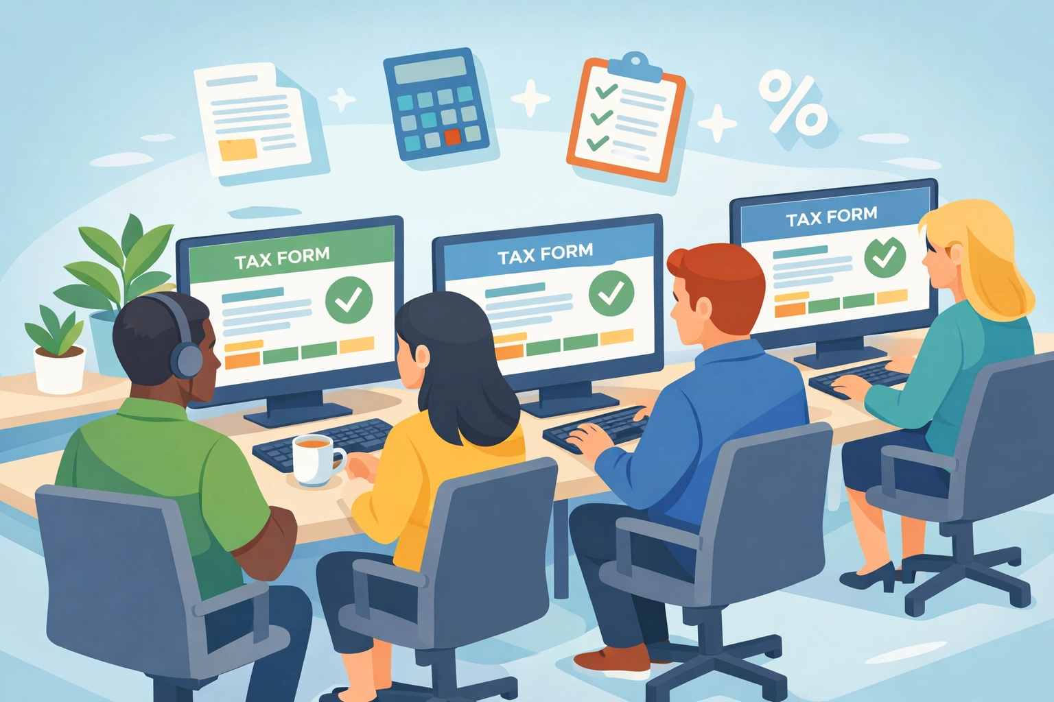 Taxpayers using IRS Free File software to complete federal tax returns online