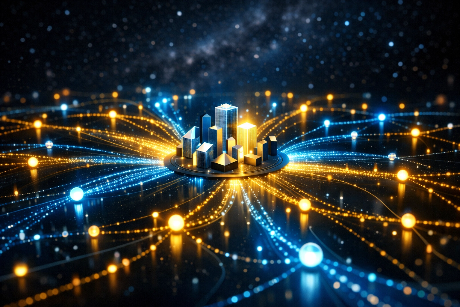 Crypto ecosystem network showing community value distribution and interconnected payment nodes