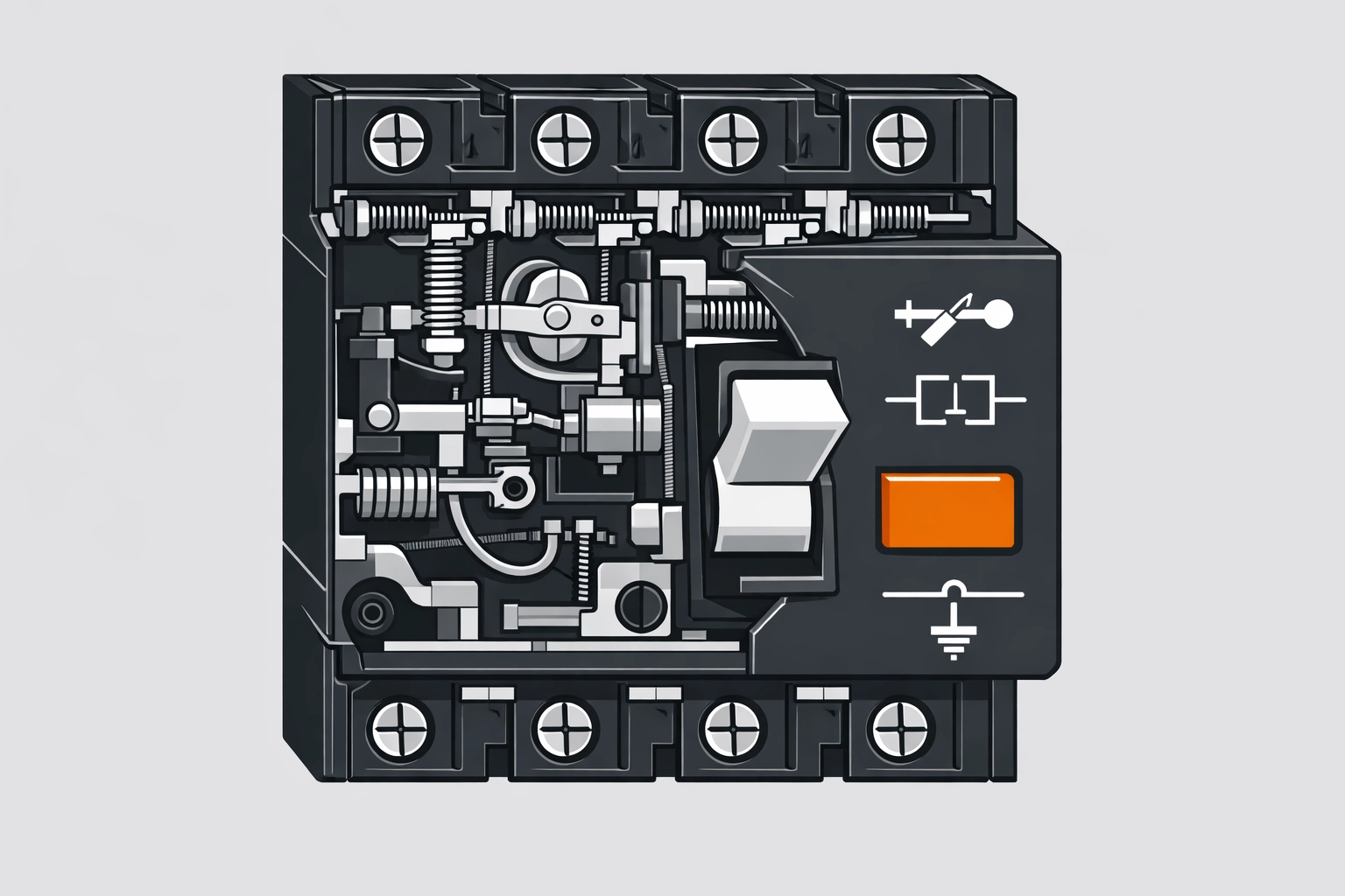 Technischer FI-Schutzschalter als wichtige Sicherheitseinrichtung bei einem Stromausfall in Wien.