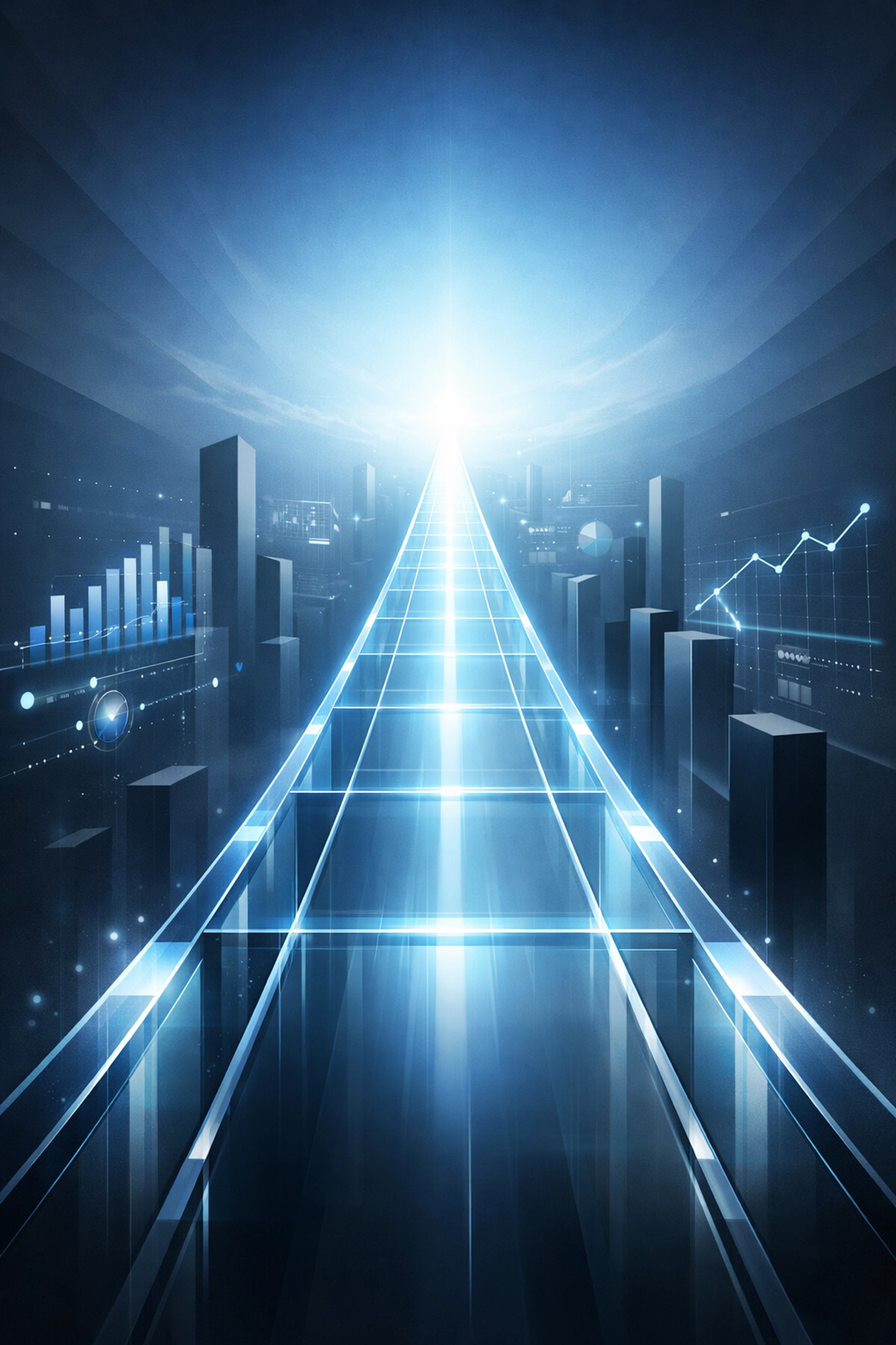 Digital pathway showing a strategic technology roadmap for business future-proofing and growth.