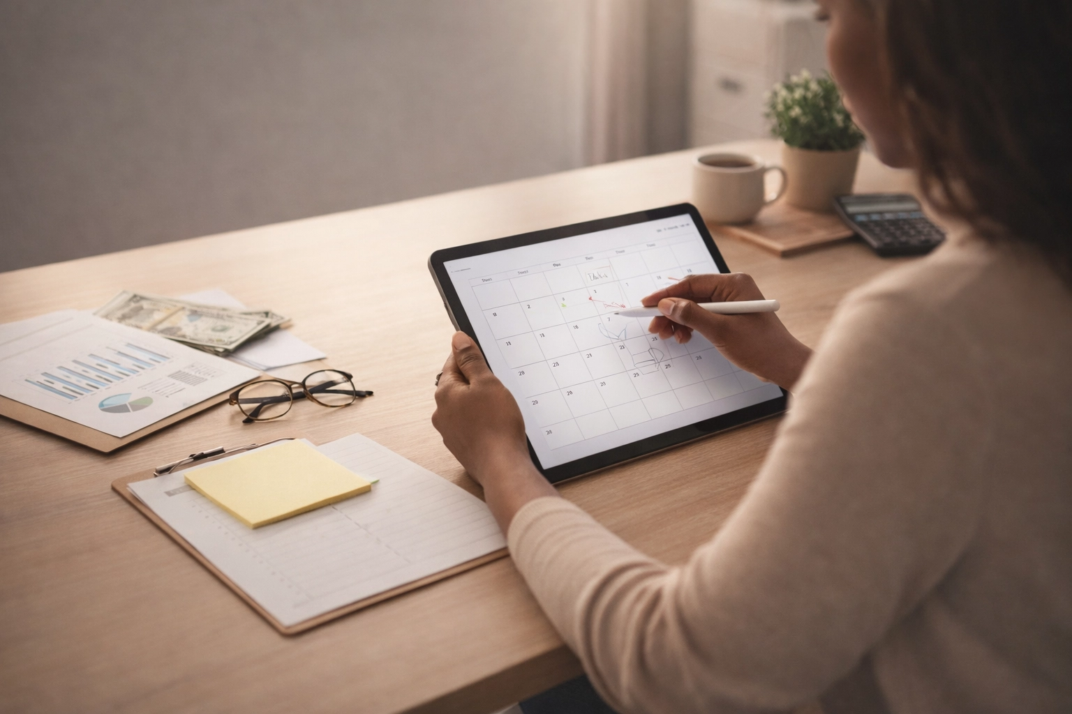 Tax planning calendar showing proactive year-end strategy and forward-looking approach