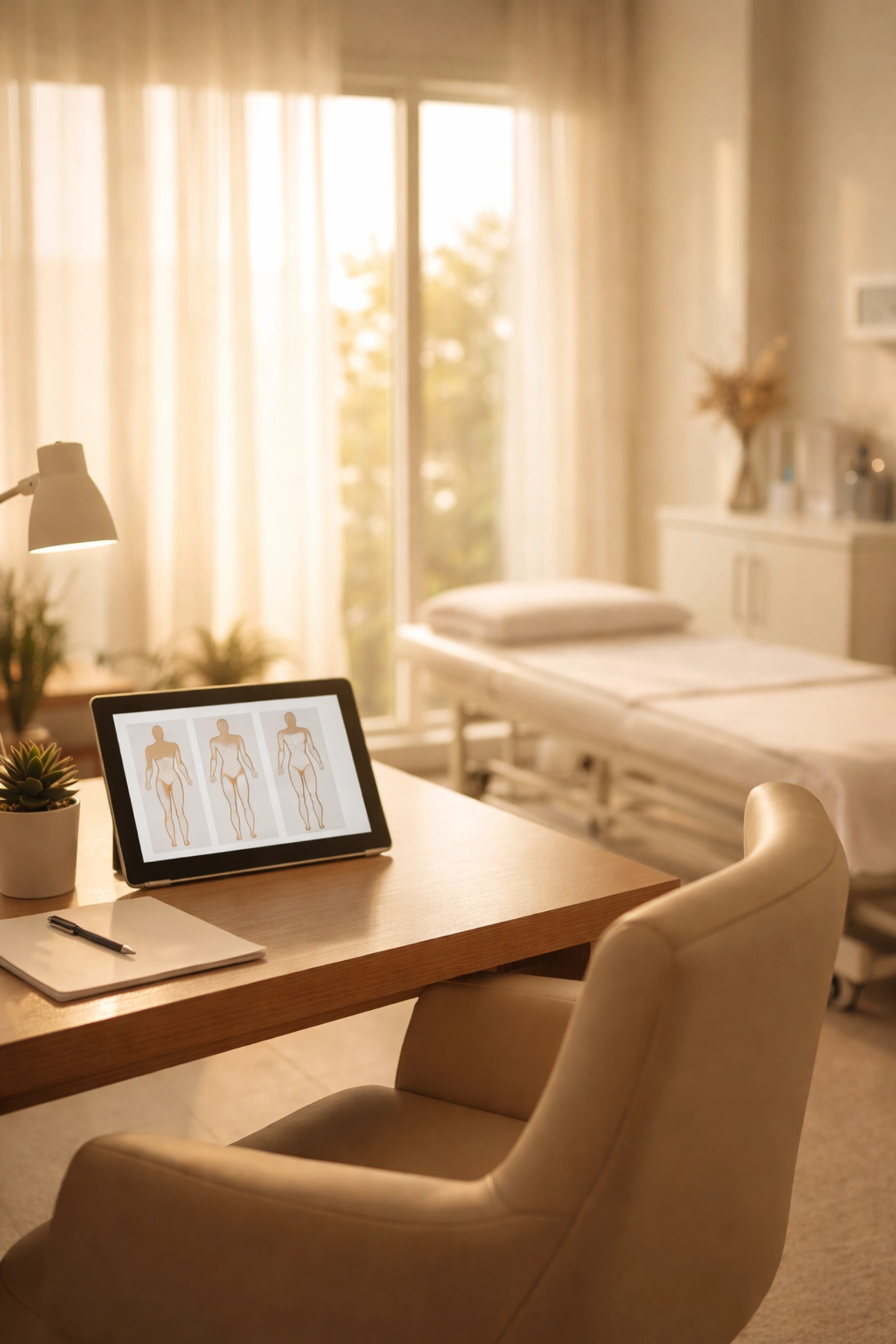 Modern consultation room at Houston body contouring clinic, preparing for a post-Ozempic transformation evaluation