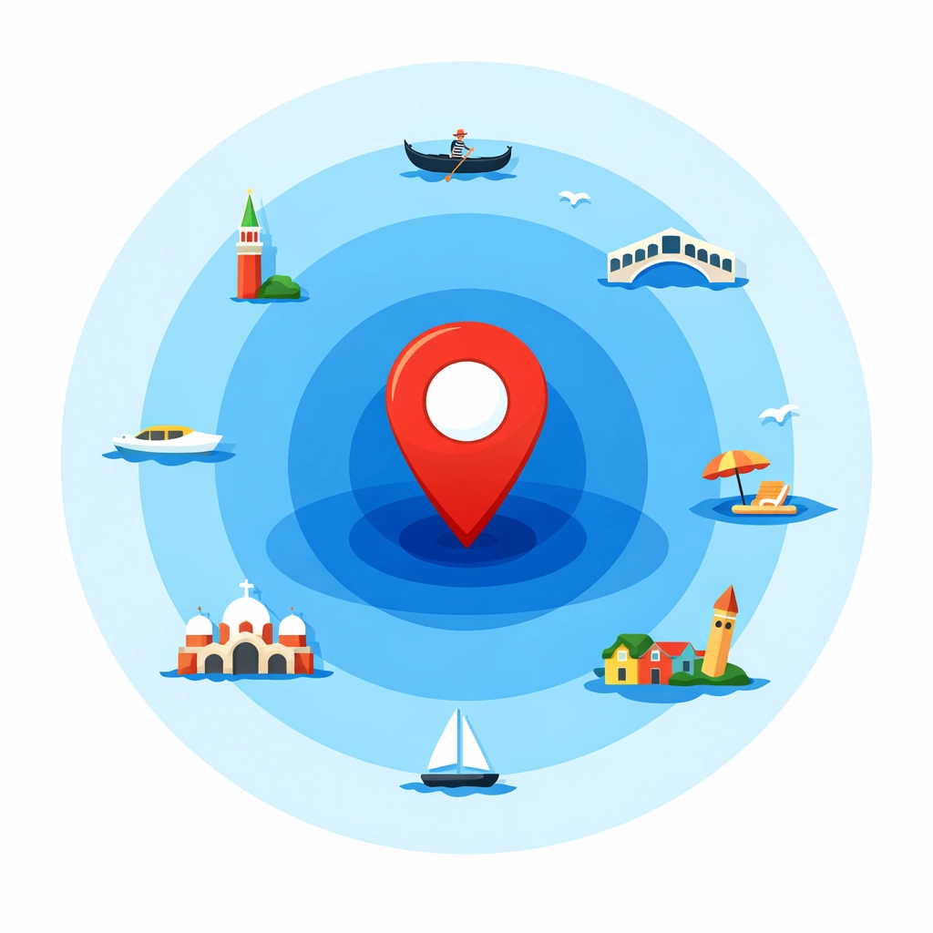 Geographic radius targeting map for local PPC advertising in Venice Florida
