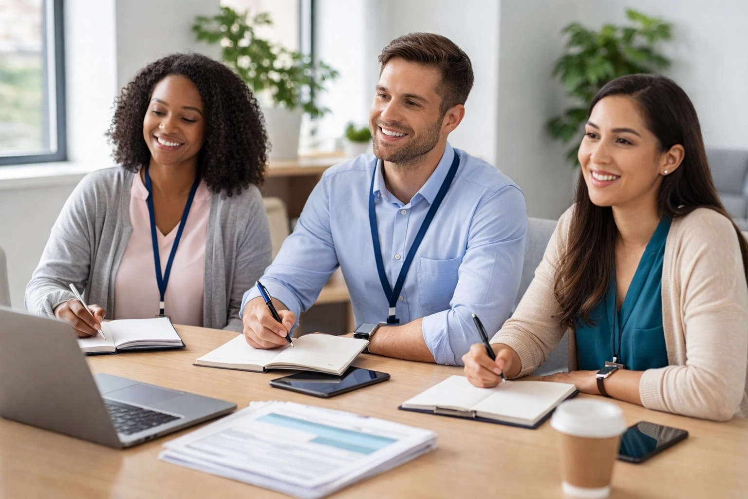 Medical office staff attending a front desk training session to improve insurance capture and revenue cycle