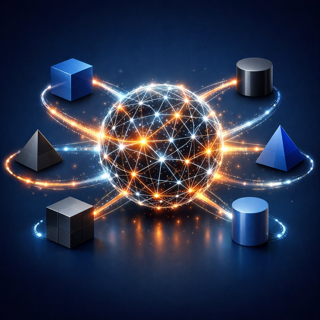 A central digital hub connecting isolated tools into a unified business ecosystem for better data flow.