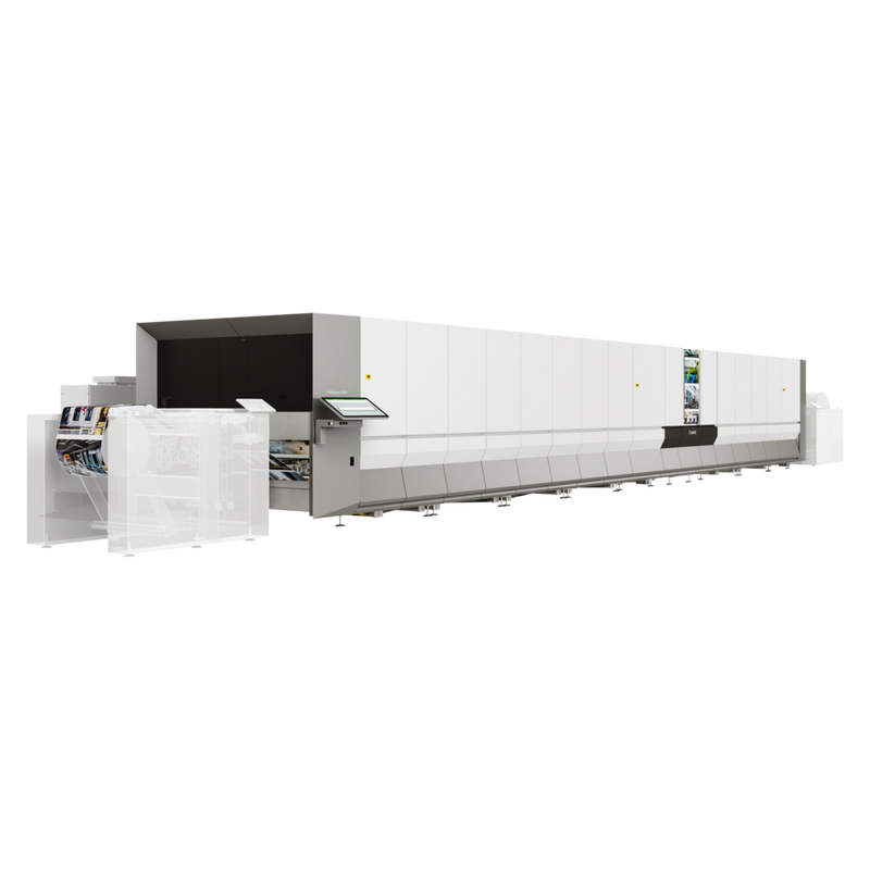 The Canon ProStream 3000 Series is a high-performance, web-fed digital colour inkjet press designed for high-quality, versatile printing.