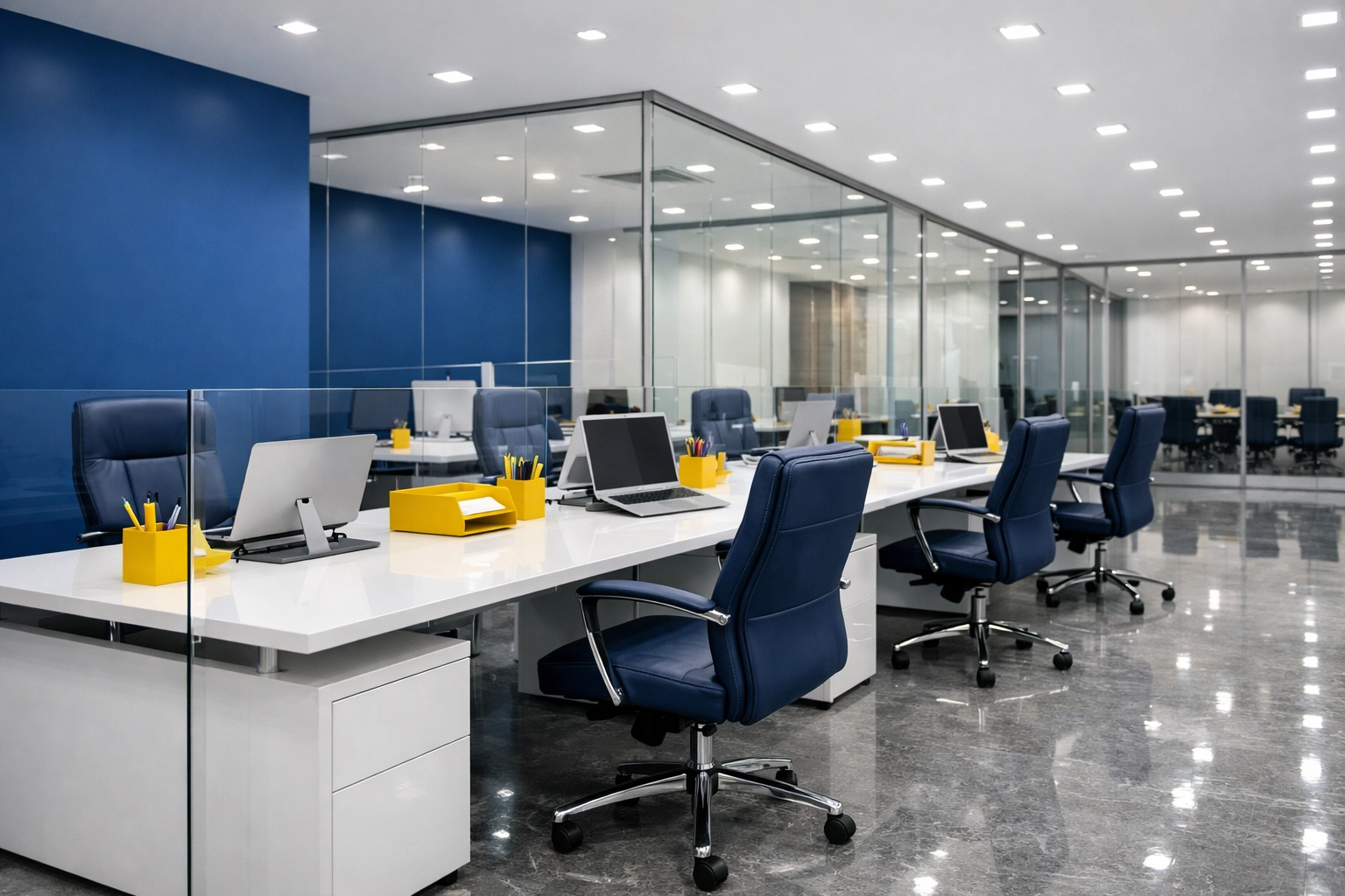 A modern, organized office space showing professional commercial and weekly house cleaning in Townsend standards.