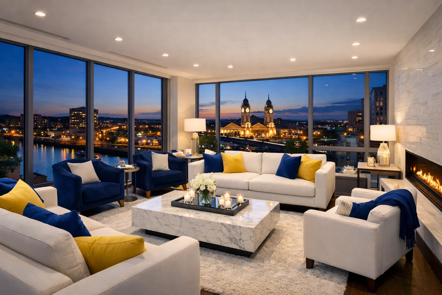 Spotless luxury penthouse in the Worcester Canal District cleaned by professional house cleaning Worcester MA.