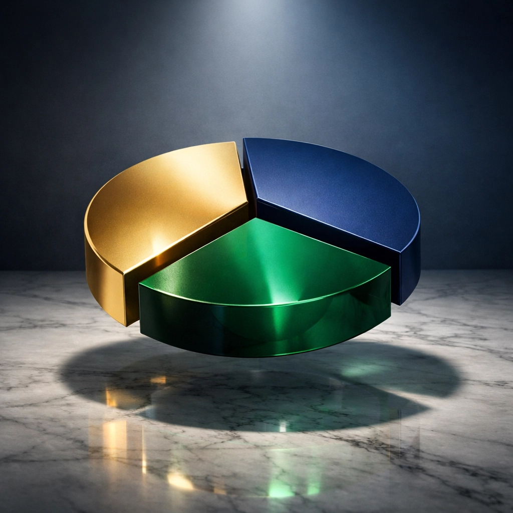 Visual representation of the 40/30/30 portfolio model balancing equities, bonds, and alternative investments