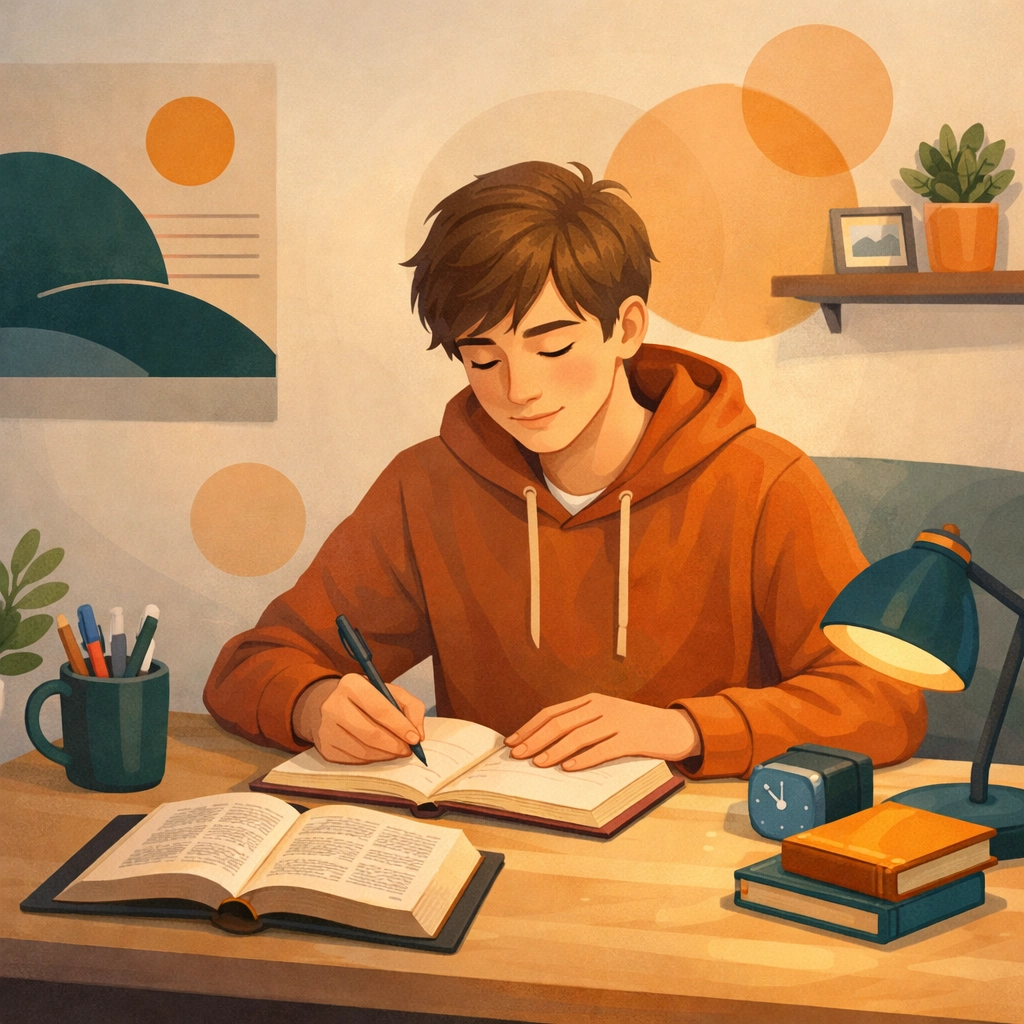 Teen studying Bible and journaling seeking God's wisdom and direction for life decisions