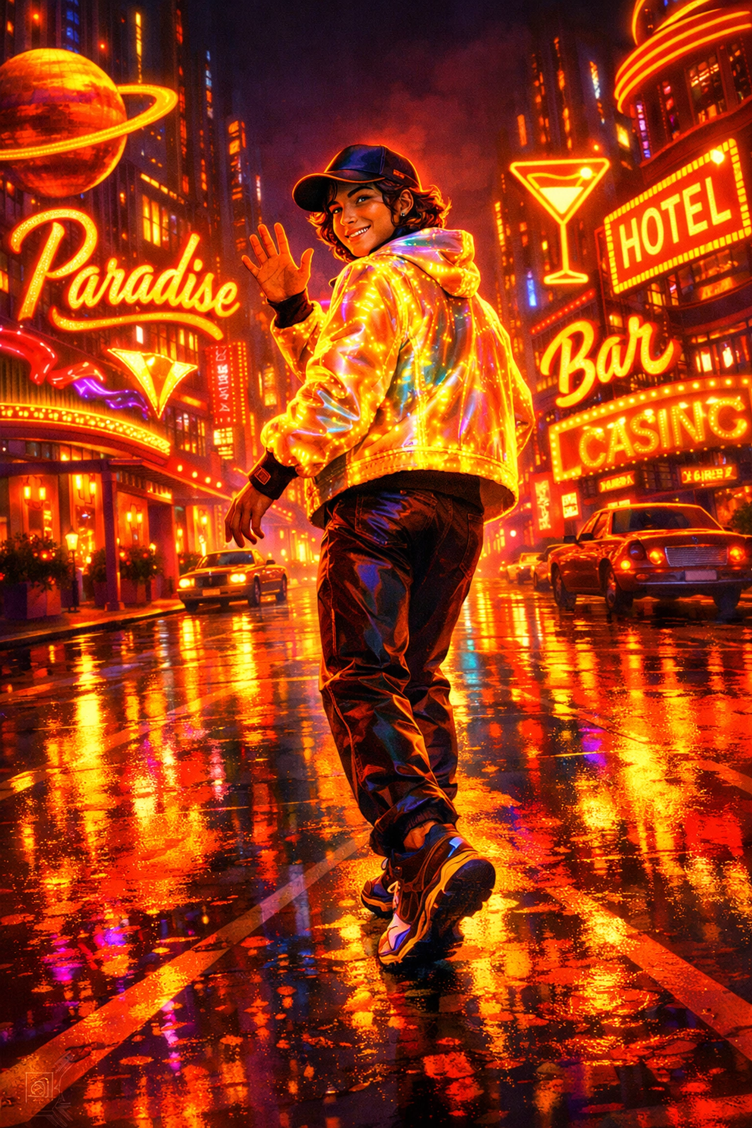 A person walking away confidently with a friendly wave, illustrating how to handle rejection respectfully.